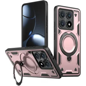 Coque arrière Phonesta MagLock Armor anneau et MagSafe pour Xiaomi 14T - Or rose