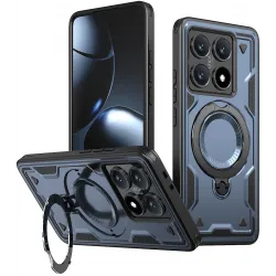 Coque arrière Phonesta MagLock Armor anneau et MagSafe pour Xiaomi 14T Pro - Bleu foncé