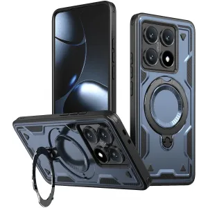 Coque arrière Phonesta MagLock Armor anneau et MagSafe pour Xiaomi 14T Pro - Bleu foncé