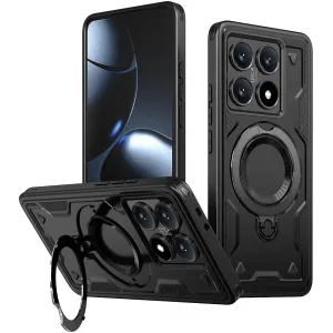 Coque arrière Phonesta MagLock Armor anneau et MagSafe pour Xiaomi 14T Pro - Noir