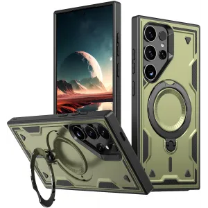 Coque arrière Phonesta MagLock Armor anneau et MagSafe pour Samsung Galaxy S25 Ultra - Vert