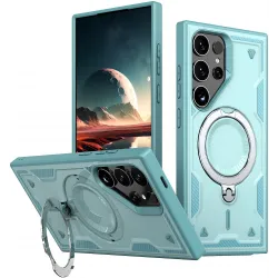 Coque arrière Phonesta MagLock Armor anneau et MagSafe pour Samsung Galaxy S25 Ultra - Bleu clair