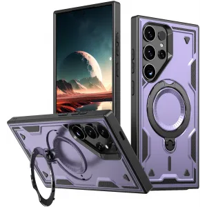 Coque arrière Phonesta MagLock Armor anneau et MagSafe pour Samsung Galaxy S25 Ultra - Violet