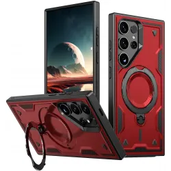 Coque arrière Phonesta MagLock Armor anneau et MagSafe pour Samsung Galaxy S25 Ultra - Rouge