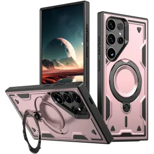 Coque arrière Phonesta MagLock Armor anneau et MagSafe pour Samsung Galaxy S25 Ultra - Or rose