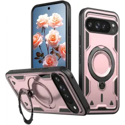Coque arrière Phonesta MagLock Armor anneau et MagSafe pour Google Pixel 9 Pro XL - Or rose