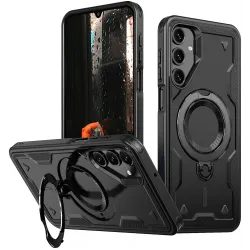 Coque arrière Phonesta MagLock Armor anneau et MagSafe pour Samsung Galaxy A16 - Noir