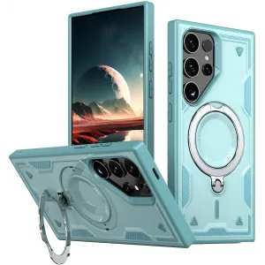 Coque arrière Phonesta MagLock Armor anneau et MagSafe pour Samsung Galaxy S24 Ultra - Bleu clair