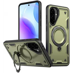 Coque arrière Phonesta MagLock Armor anneau et MagSafe pour Samsung Galaxy A36/A56 - Vert