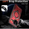 Coque arrière Phonesta MagLock Armor anneau et MagSafe pour Xiaomi Poco F7 Pro/F7 Ultra - Rouge 3