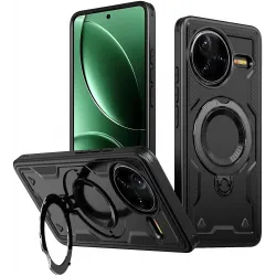 Coque arrière Phonesta MagLock Armor anneau et MagSafe pour Xiaomi Poco F7 Pro/F7 Ultra - Noir