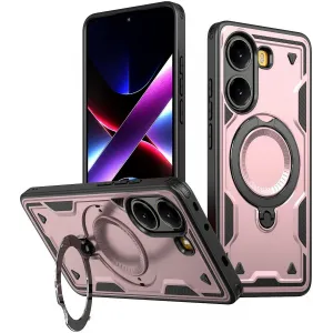 Coque arrière Phonesta MagLock Armor anneau et MagSafe pour Xiaomi Poco X7 Pro - Or rose