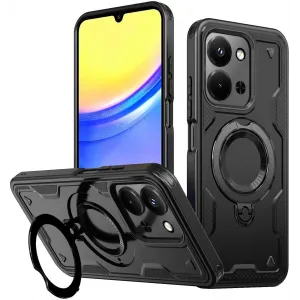 Coque arrière Phonesta MagLock Armor anneau et MagSafe pour Xiaomi Redmi 15C / Xiaomi Poco C85 - Noir