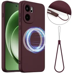 Coque arrière en silicone Phonesta Royale Liquid avec MagSafe pour OnePlus 15R - Rouge foncé