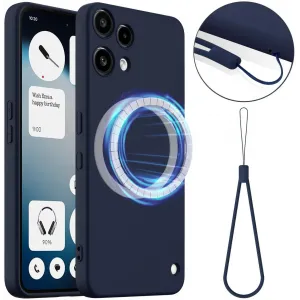 Coque arrière en silicone Phonesta Royale Liquid avec MagSafe pour Nothing Phone (3a) Lite - Bleu foncé