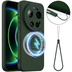 Coque arrière en silicone Phonesta Royale Liquid avec MagSafe pour Xiaomi 17 Ultra - Vert foncé