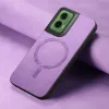 Coque arrière Phonesta Retro Vegan Leather MagSafe pour Motorola Moto G35 - Violet 4