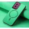 Coque arrière Phonesta Retro Vegan Leather MagSafe pour Motorola Moto G55 - Vert 4