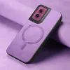 Coque arrière Phonesta Retro Vegan Leather MagSafe pour Motorola Moto G55 - Violet 4