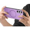 Coque arrière Phonesta Retro Vegan Leather MagSafe pour Samsung Galaxy S25/S24 - Violet 3