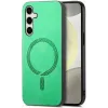 Coque arrière Phonesta Retro Vegan Leather MagSafe pour Samsung Galaxy S25 Plus/S24 Plus - Vert 2