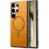 Coque arrière Phonesta Retro Vegan Leather MagSafe pour Samsung Galaxy S25 Ultra - Orange