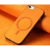 Coque arrière Phonesta Retro Vegan Leather MagSafe pour Apple iPhone 17e/16e - Orange 3