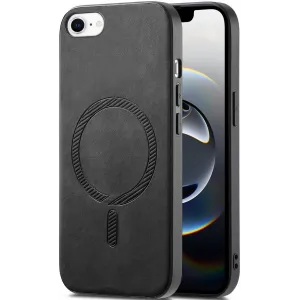 Coque arrière Phonesta Retro Vegan Leather MagSafe pour Apple iPhone 17e/16e - Noir