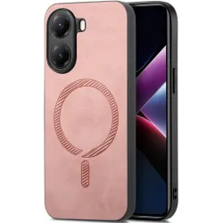 Coque arrière Phonesta Retro Vegan Leather MagSafe pour Xiaomi Poco X7 Pro - Rose