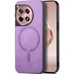 Coque arrière Phonesta Retro Vegan Leather MagSafe pour OnePlus 12R - Violet