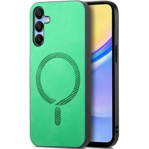 Coque arrière Phonesta Retro Vegan Leather MagSafe pour Samsung Galaxy A16 - Vert