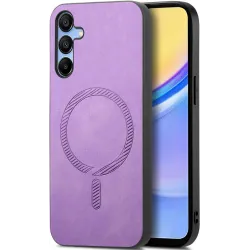 Coque arrière Phonesta Retro Vegan Leather MagSafe pour Samsung Galaxy A16 - Violet