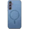 Coque arrière Phonesta Retro Vegan Leather MagSafe pour Samsung Galaxy S24 FE - Bleu 2