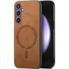 Coque arrière Phonesta Retro Vegan Leather MagSafe pour Samsung Galaxy S24 FE - Marron