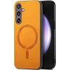 Coque arrière Phonesta Retro Vegan Leather MagSafe pour Samsung Galaxy S24 FE - Orange