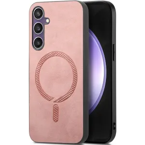 Coque arrière Phonesta Retro Vegan Leather MagSafe pour Samsung Galaxy S24 FE - Rose