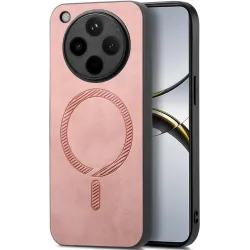 Coque arrière Phonesta Retro Vegan Leather MagSafe pour Oppo Find X8 Pro - Rose