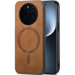 Coque arrière Phonesta Retro Vegan Leather MagSafe pour HONOR Magic7 Pro - Marron