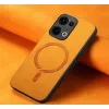 Coque arrière Phonesta Retro Vegan Leather MagSafe pour Oppo Reno13 - Orange 4