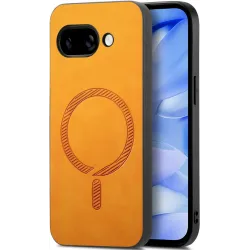 Coque arrière Phonesta Retro Vegan Leather MagSafe pour Google Pixel 9a - Orange