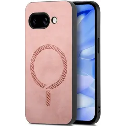 Coque arrière Phonesta Retro Vegan Leather MagSafe pour Google Pixel 9a - Rose