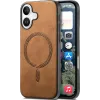 Coque arrière Phonesta Retro Vegan Leather MagSafe pour Apple iPhone 16 - Marron