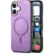 Coque arrière Phonesta Retro Vegan Leather MagSafe pour Apple iPhone 16 - Violet