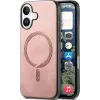 Coque arrière Phonesta Retro Vegan Leather MagSafe pour Apple iPhone 16 - Rose