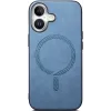 Coque arrière Phonesta Retro Vegan Leather MagSafe pour Apple iPhone 16 Plus - Bleu 3