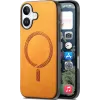 Coque arrière Phonesta Retro Vegan Leather MagSafe pour Apple iPhone 16 Plus - Orange