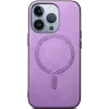 Coque arrière Phonesta Retro Vegan Leather MagSafe pour Apple iPhone 16 Pro - Violet 3
