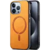 Coque arrière Phonesta Retro Vegan Leather MagSafe pour Apple iPhone 16 Pro Max - Orange