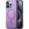 Coque arrière Phonesta Retro Vegan Leather MagSafe pour Apple iPhone 16 Pro Max - Violet