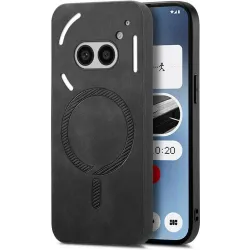 Coque arrière Phonesta Retro Vegan Leather MagSafe pour Nothing Phone (2a) / (2a) Plus - Noir